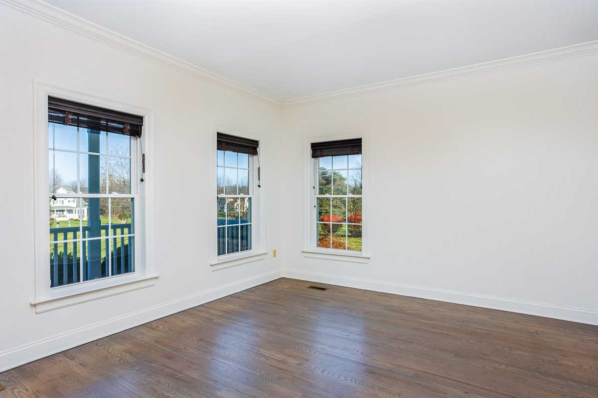 Dining room repainted with crisp white trim in Warwick, NY