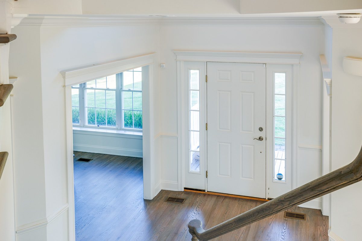 Foyer and front door interior painted in a Warwick, NY home